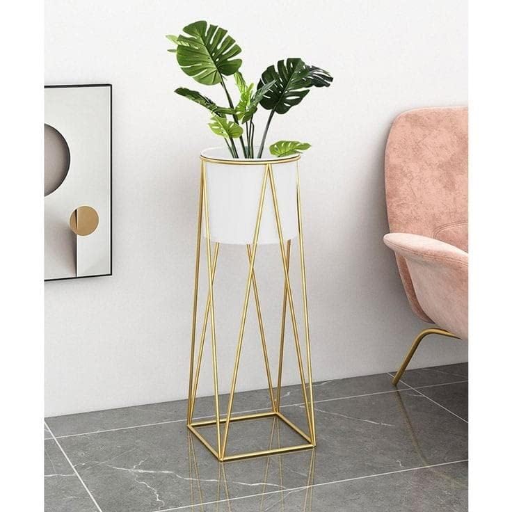 Square Metal Planter with Stand Set of 2