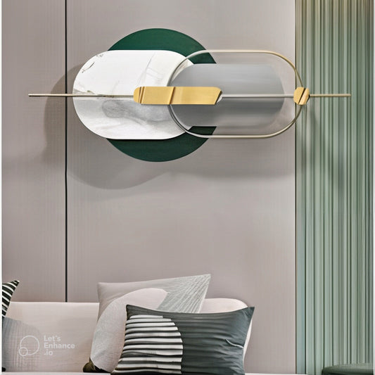 Geometric Wall Art - Green and white