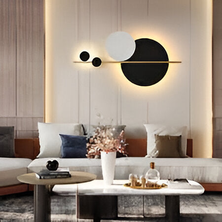 Black Circle Decor with lighting